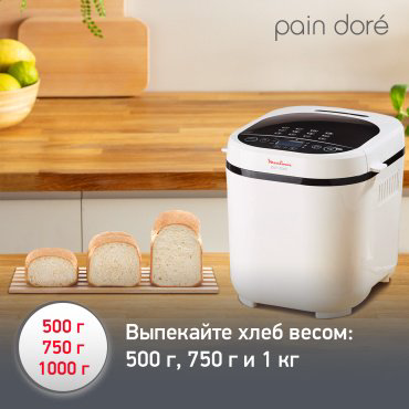 Хлебопечь Moulinex OW2101 Pain Dore белый, черный купить,102883