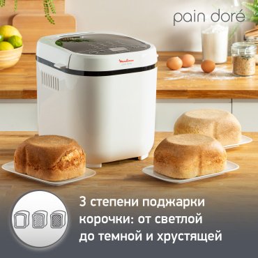 Хлебопечь Moulinex OW2101 Pain Dore белый, черный - ForteMarket Хлебопечь Moulinex OW2101 Pain Dore белый, черный купить,0