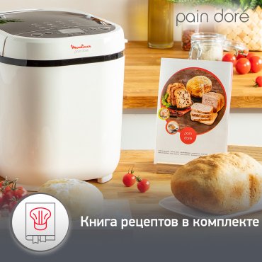 Хлебопечь Moulinex OW2101 Pain Dore белый, черный - ForteMarket Хлебопечь Moulinex OW2101 Pain Dore белый, черный купить,0