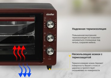 Настольная электропечь Simfer M3419 бордовый - ForteMarket Настольная электропечь Simfer M3419 бордовый купить,0