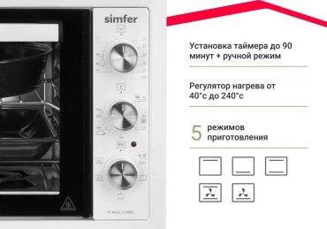 Настольная электропечь Simfer M4502 белый - ForteMarket Настольная электропечь Simfer M4502 белый купить,0