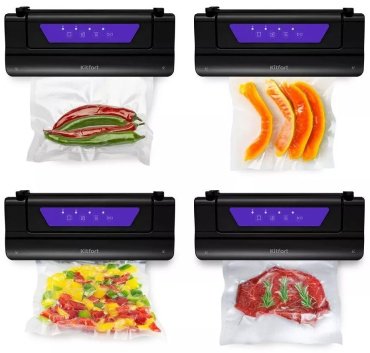 Вакуумный упаковщик Kitfort KT-1528-1 черный, фиолетовый - ForteMarket Вакуумный упаковщик Kitfort KT-1528-1 черный, фиолетовый купить,0