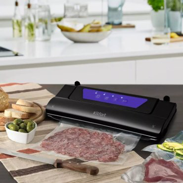 Вакуумный упаковщик Kitfort KT-1528-1 черный, фиолетовый купить,29990