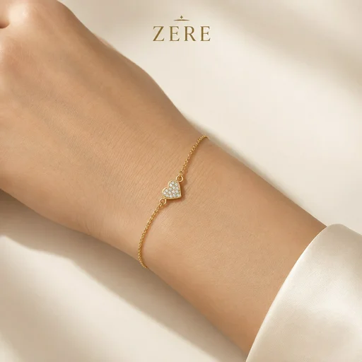 Браслет Zere желтое золото с фианитами 585 1,6гр