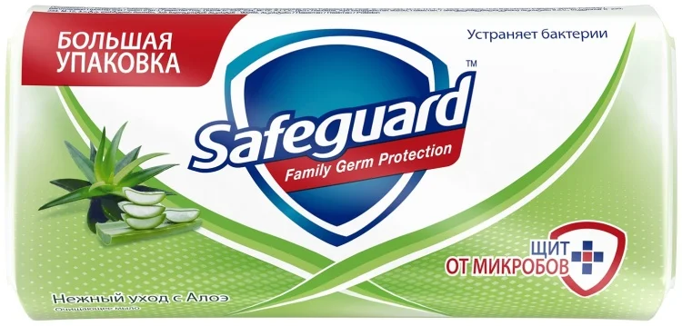 Мыло кусковое Safeguard с антибактериальным эффектом алоэ 125гр купить,NaN