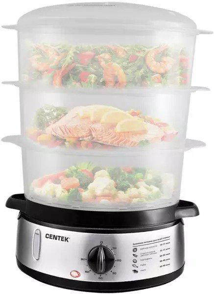 Пароварка Centek CT-1457 серебристая купить,29310