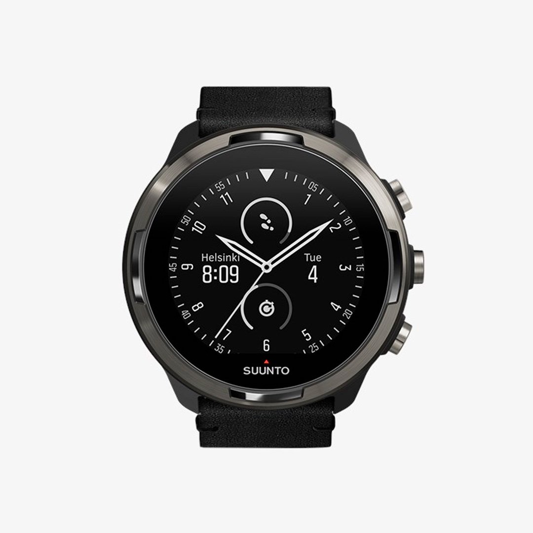 Умные часы Suunto 9 G1 Baro titanium leather черные   