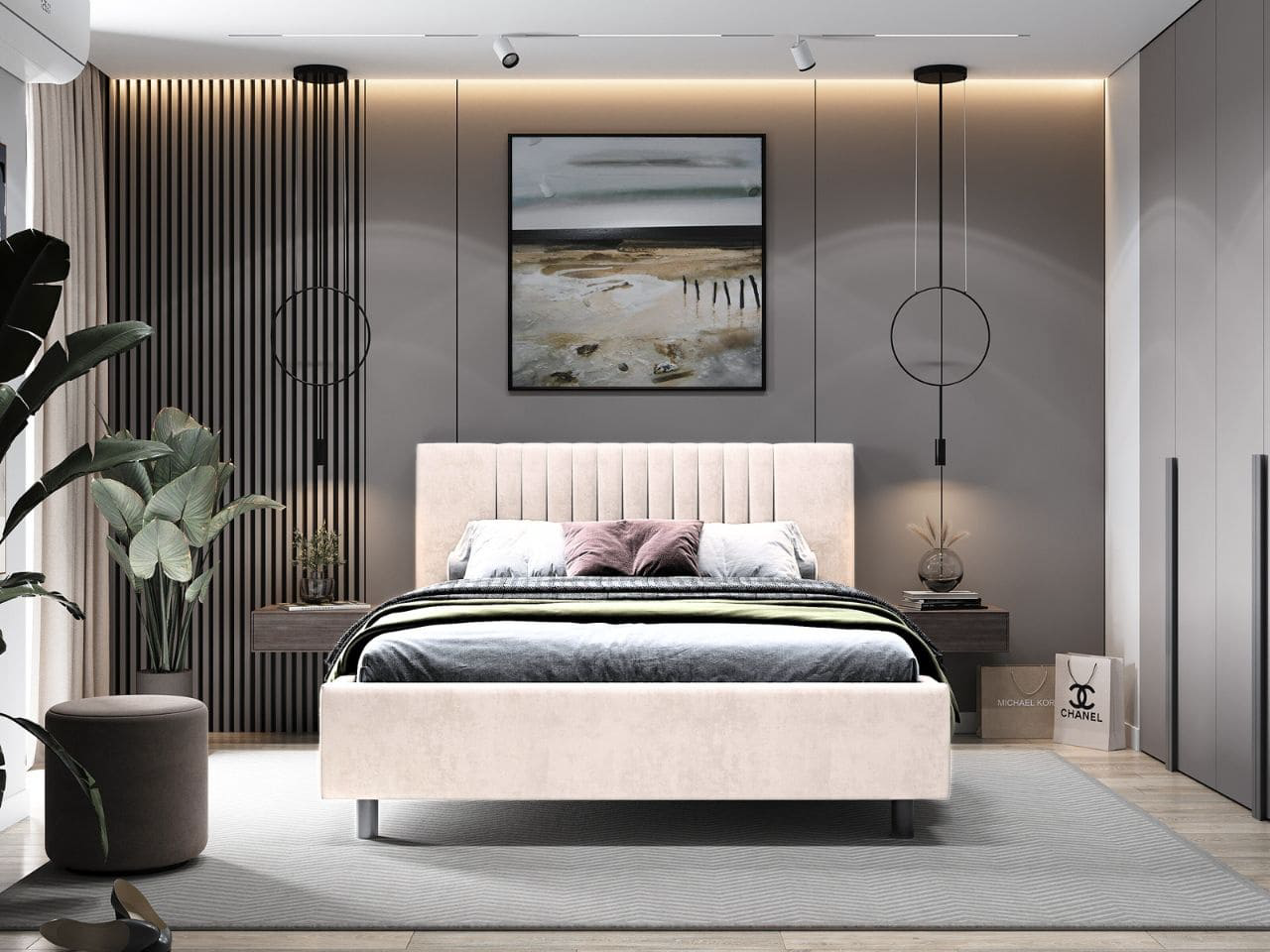 Кровать Мебель Азии Silvia 200х180х112см бежевый купить,NaN
