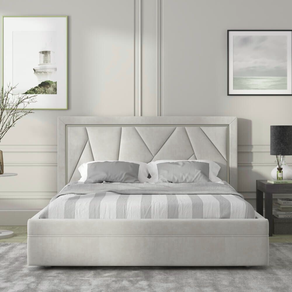 Кровать Мебель Азии Vanessa-3 200х160х116.5см светло-серый купить,NaN