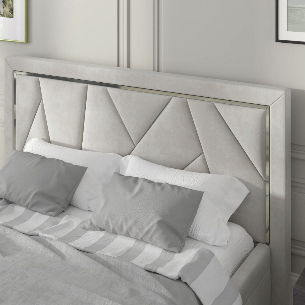 Кровать Мебель Азии Vanessa-3 200х160х116.5см светло-серый купить,NaN