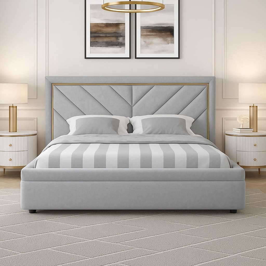 Кровать Мебель Азии Vanessa-2 200х140х116.5см серый купить,NaN