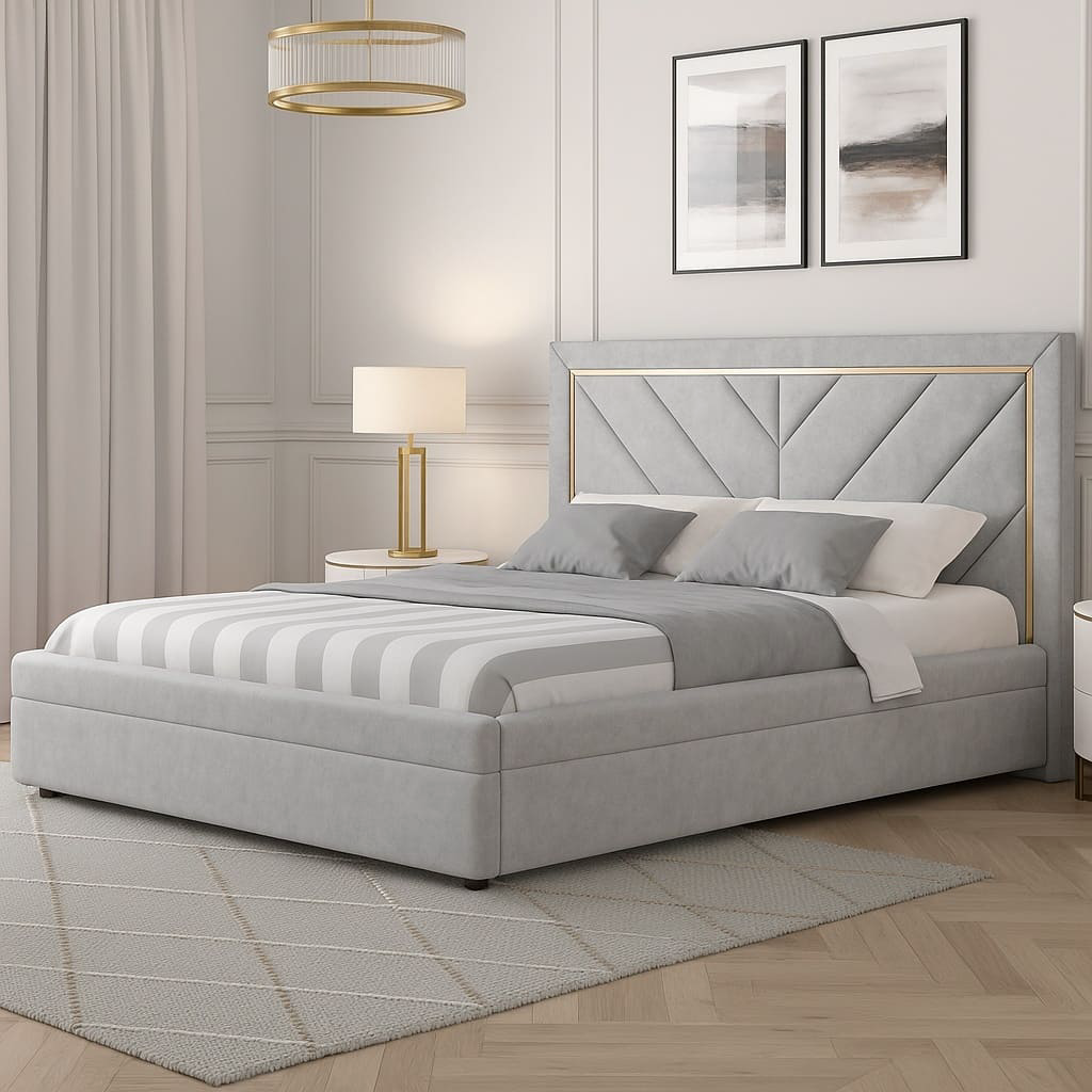 Кровать Мебель Азии Vanessa-2 200х140х116.5см серый купить,NaN