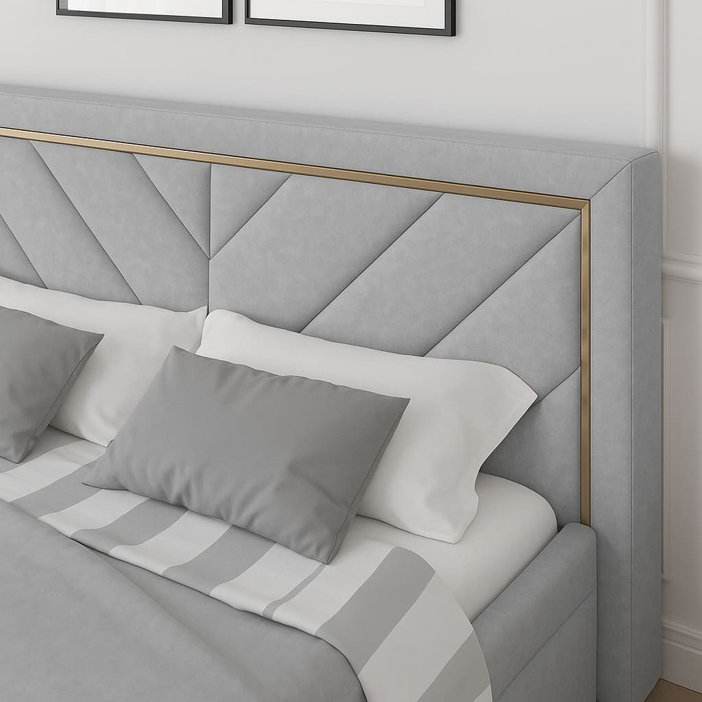 Кровать Мебель Азии Vanessa-2 200х140х116.5см серый купить,NaN