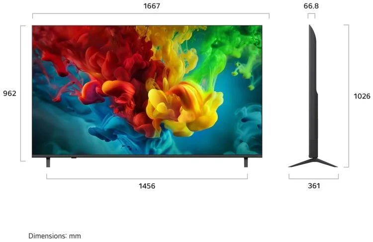 Телевизор 75" (191 см) LG 75QNED83B6A QNED UHD Black
