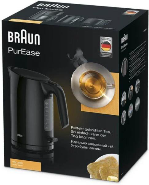 Электрочайник Braun WK3100BK черный купить,NaN
