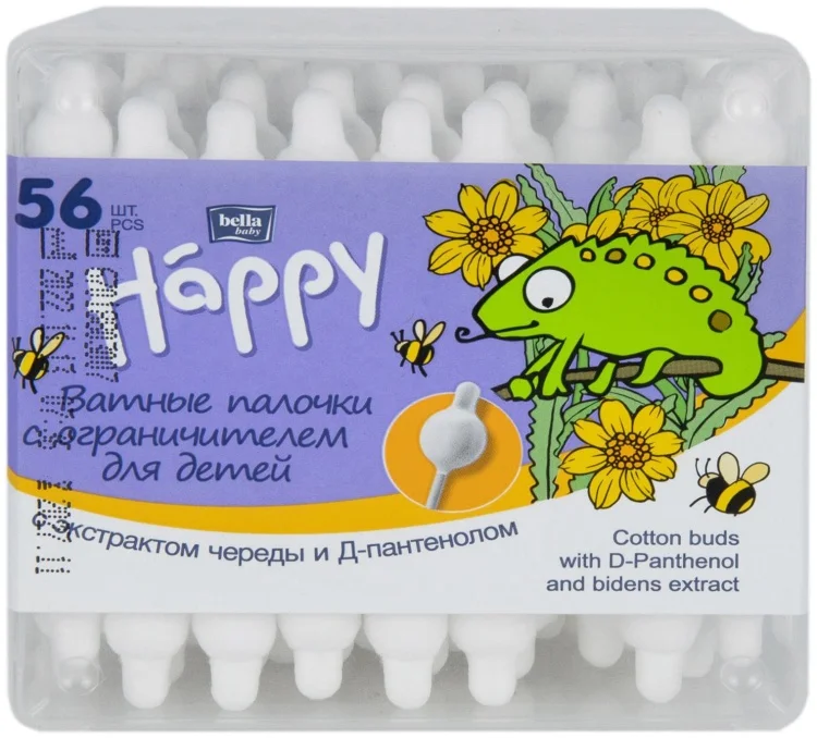 Ватные палочки Bella Baby Happy череда и Д-пантенол 56шт купить,NaN