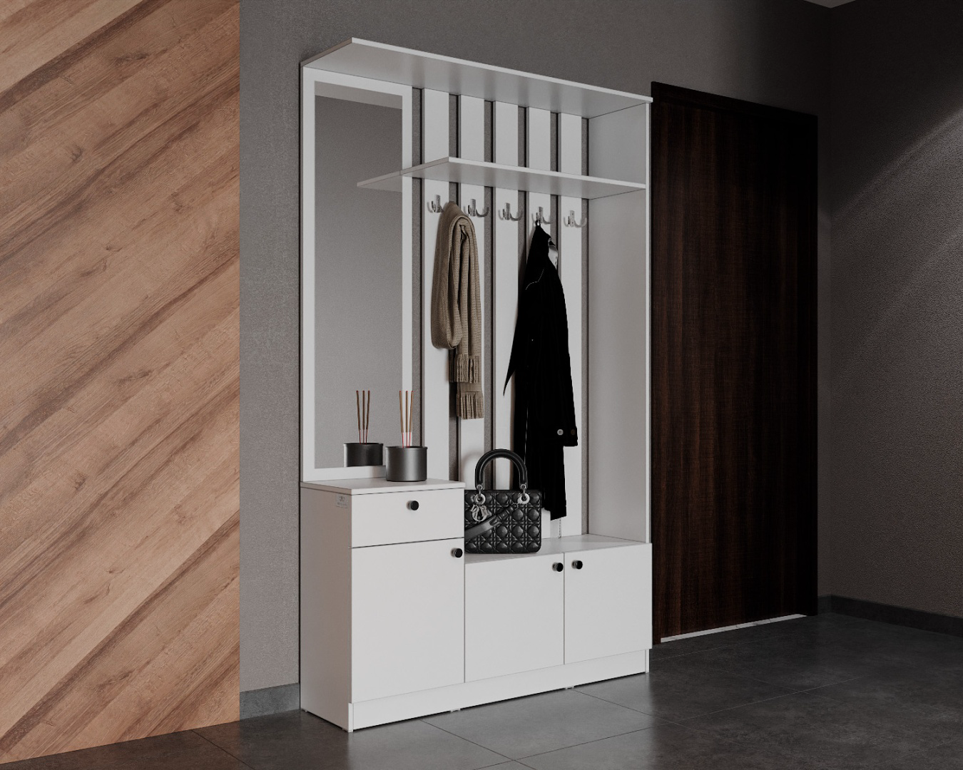 Шкаф Мебель Азии Вирджиния 1 120x32x200см белый - ForteMarket Шкаф Мебель Азии Вирджиния 1 120x32x200см белый купить,64990