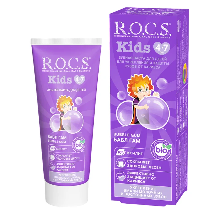 Зубная паста R.O.C.S. Kids Бабл Гам 45р купить,NaN