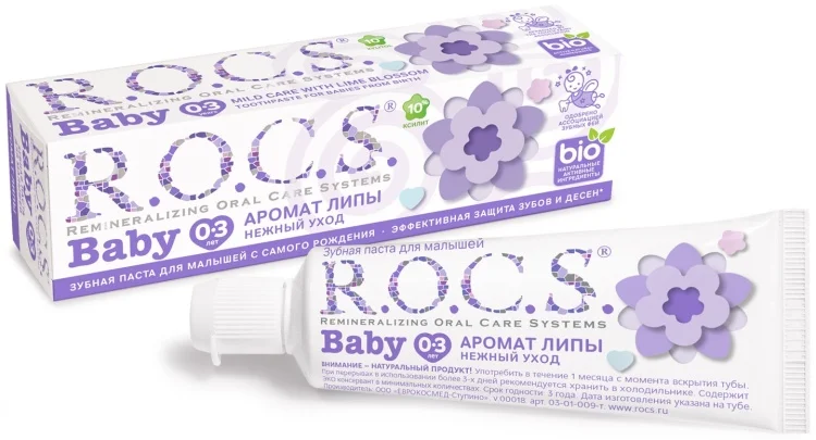 Зубная паста R.O.C.S. Baby нежный уход аромат липы 45гр купить,NaN