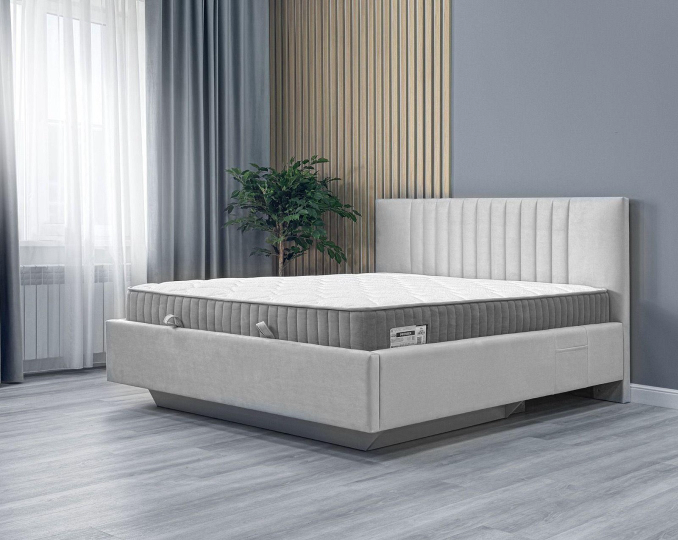 Кровать Мебель Азии Silvia-2 200х120х112см серый