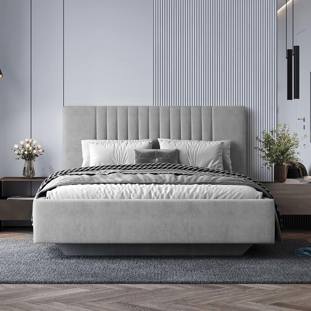 Кровать Мебель Азии Silvia-2 200х120х112см серый