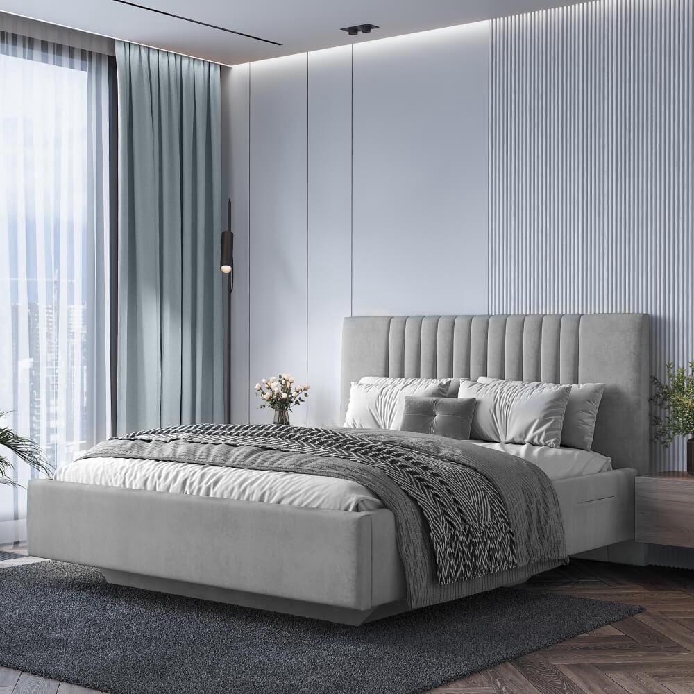 Кровать Мебель Азии Silvia-2 200х120х112см серый