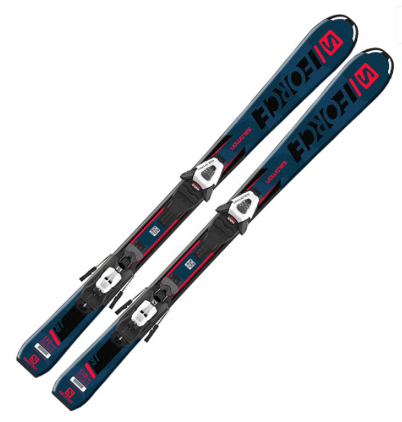 Лыжи горные Salomon детские S Force jr S + C5 GW J75  L41139700 120 черные купить,NaN