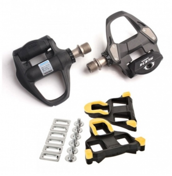 Педали Shimano 105  SPD-SL  EPDR7000 с шипами черные купить,NaN