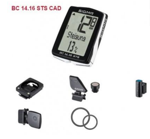 Велокомпьютер Sigma BC 14.16 STS CAD  01418 черно-белый