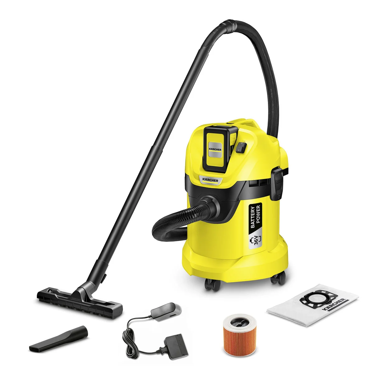 Промышленный пылесос Karcher  WD 3 Battery Set желтый