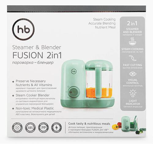 Пароварка-блендер Happy Baby Fusion 23001 Olive зеленая купить,NaN