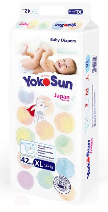 Подгузники Yokosun XL 13+кг 42 шт