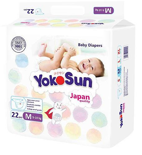 Подгузники Yokosun M 5-10кг 22шт