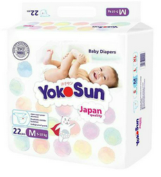 Подгузники Yokosun M 5-10кг 22шт