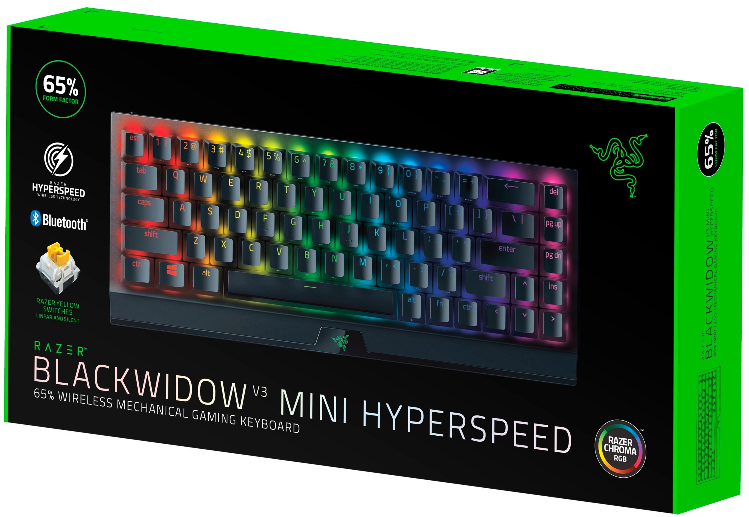 Клавиатура Razer BlackWidow V3 Mini HyperSpeed Yellow Switch RZ03-03890700-R3R1 черная купить,0
