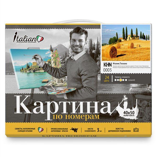 Картина по номерам  Molly   Италия. Тоскана 40х50 24 цвета купить,NaN
