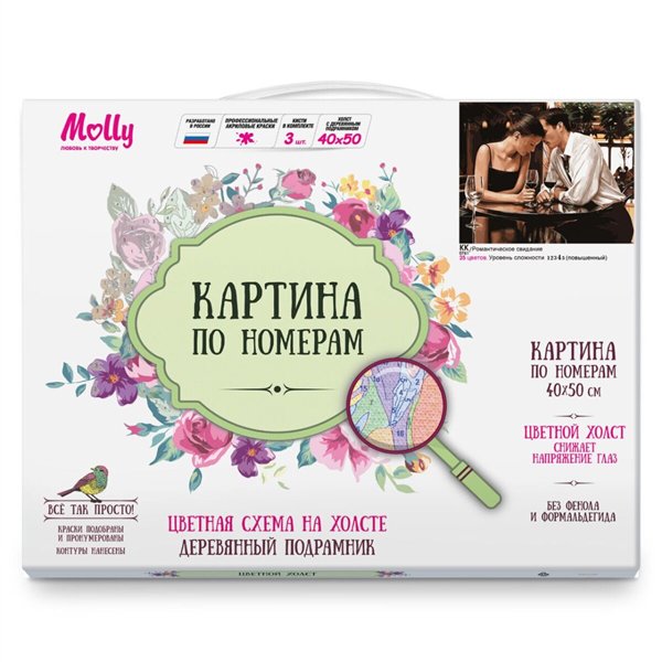 Картина по номерам  Molly    Романтическое свидание  40х50 25 цветов купить,NaN