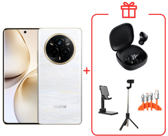 Смартфон Realme 14 Pro 5G 12/512Gb Pearl White + подарок