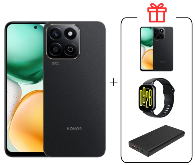 Смартфон Honor X7c 6/128Gb Midnight Black + подарок купить,NaN