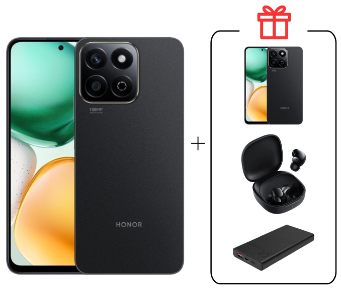 Смартфон Honor X7c 6/128Gb Midnight Black + подарок купить,NaN