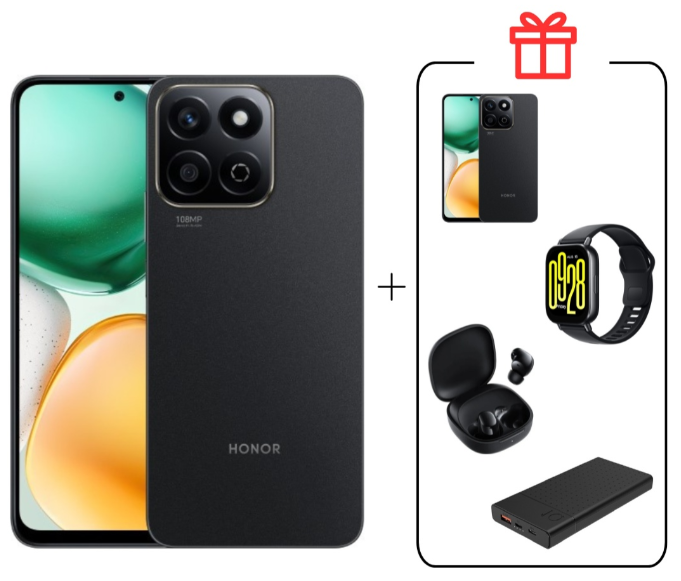 Смартфон Honor X7c 6/128Gb Midnight Black + подарок купить,186990
