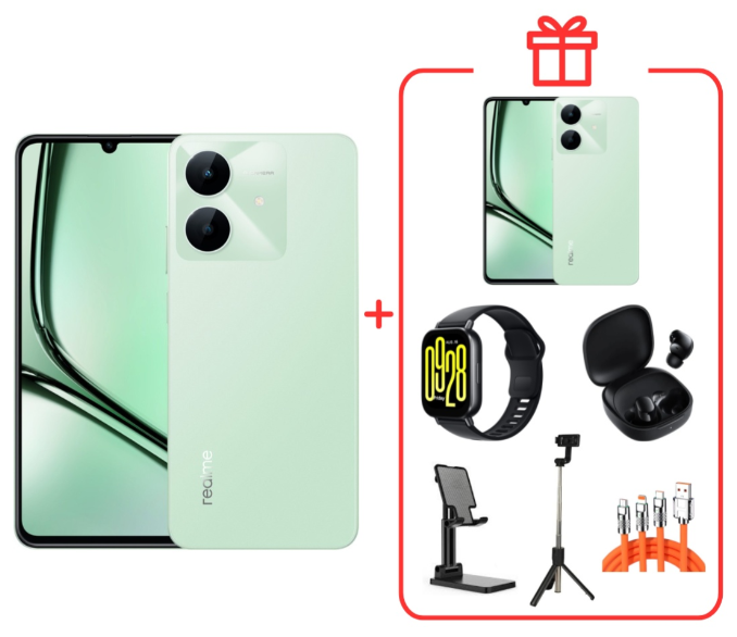 Смартфон Realme Note 60X 3/64Gb Wilderness Green + подарок купить,NaN