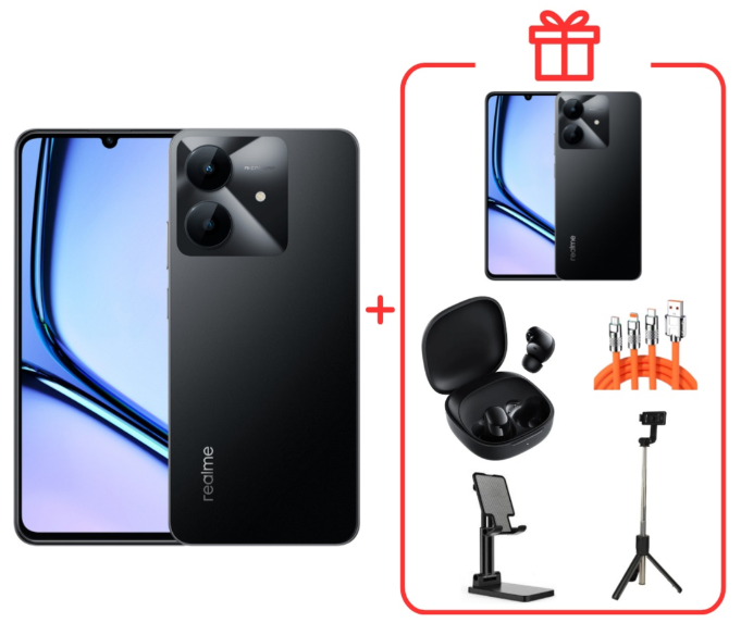 Смартфон Realme Note 60X 3/64Gb Marble Black + подарок
