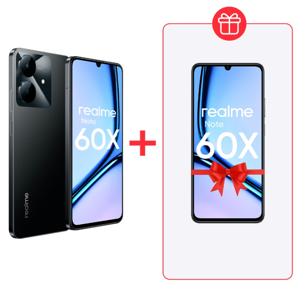 Смартфон Realme Note 60X 3/64Gb Marble Black + подарок