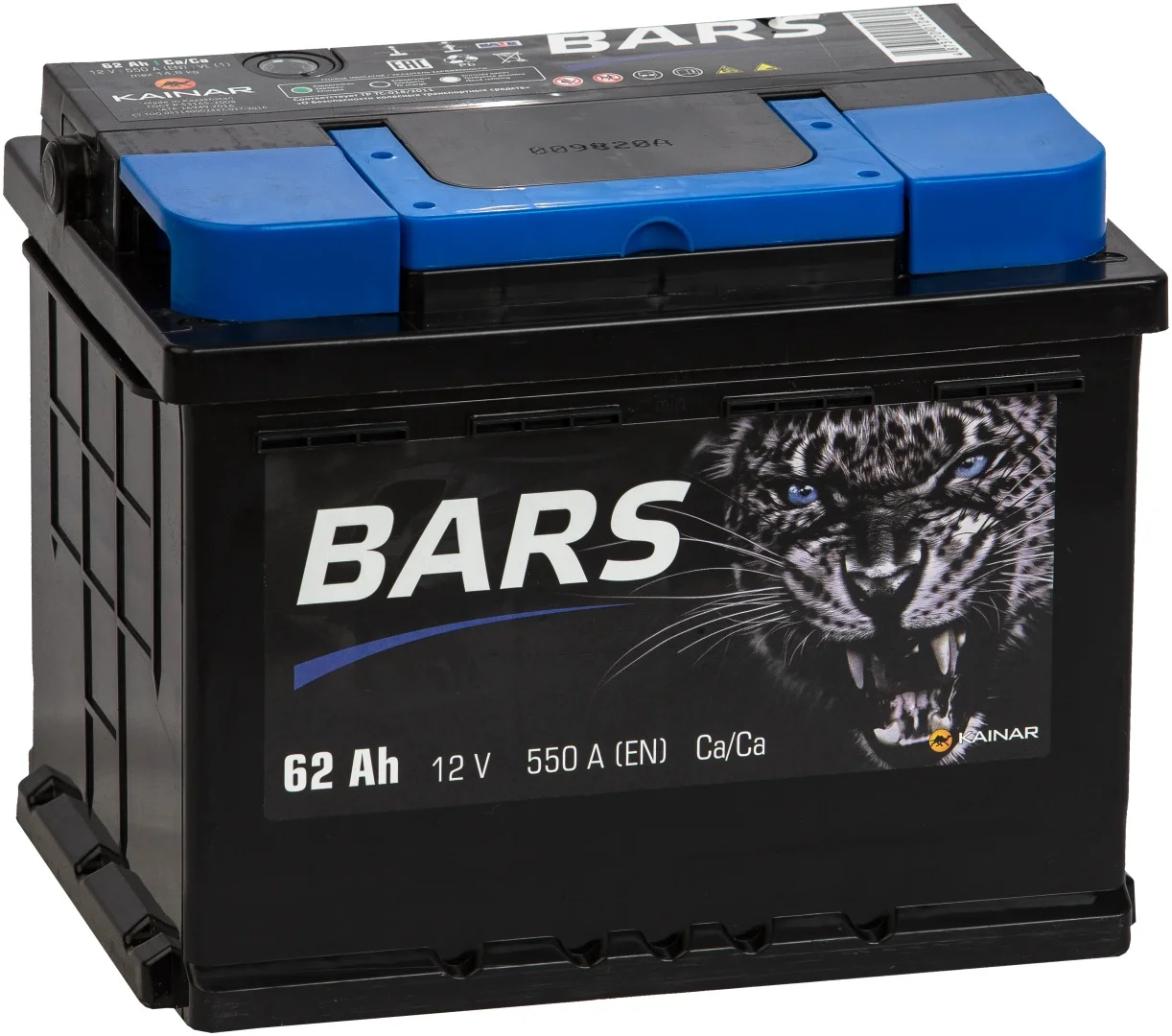Аккумулятор Bars 6СТ 62Ah (+/-)