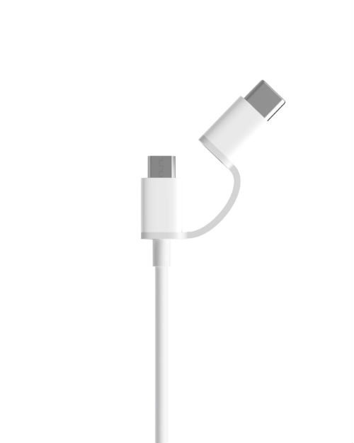 Кабель Xiaomi Mi 2-in-1 Micro USB to Type C 1м белый купить,NaN