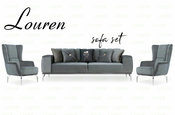 Комплект мягкой мебели Louren 300х82см светло-серый купить,NaN