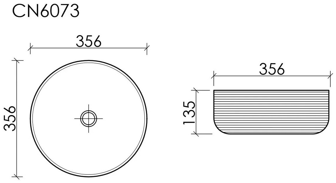 Раковина Ceramicanova CN6073MH накладная круглая 35.6, фаянс