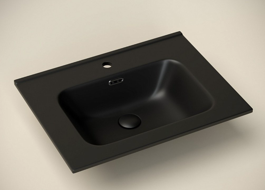 Раковина Ceramicanova CN7001MB врезная прямоугольная 61, санфарфор
