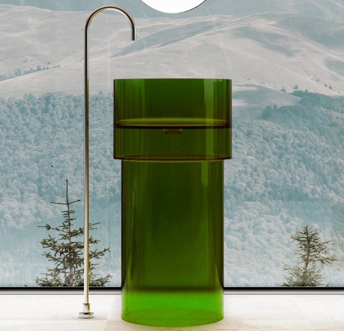 Раковина Abber Kristall AT2701 Emerald накладная круглая 45 см, стекло